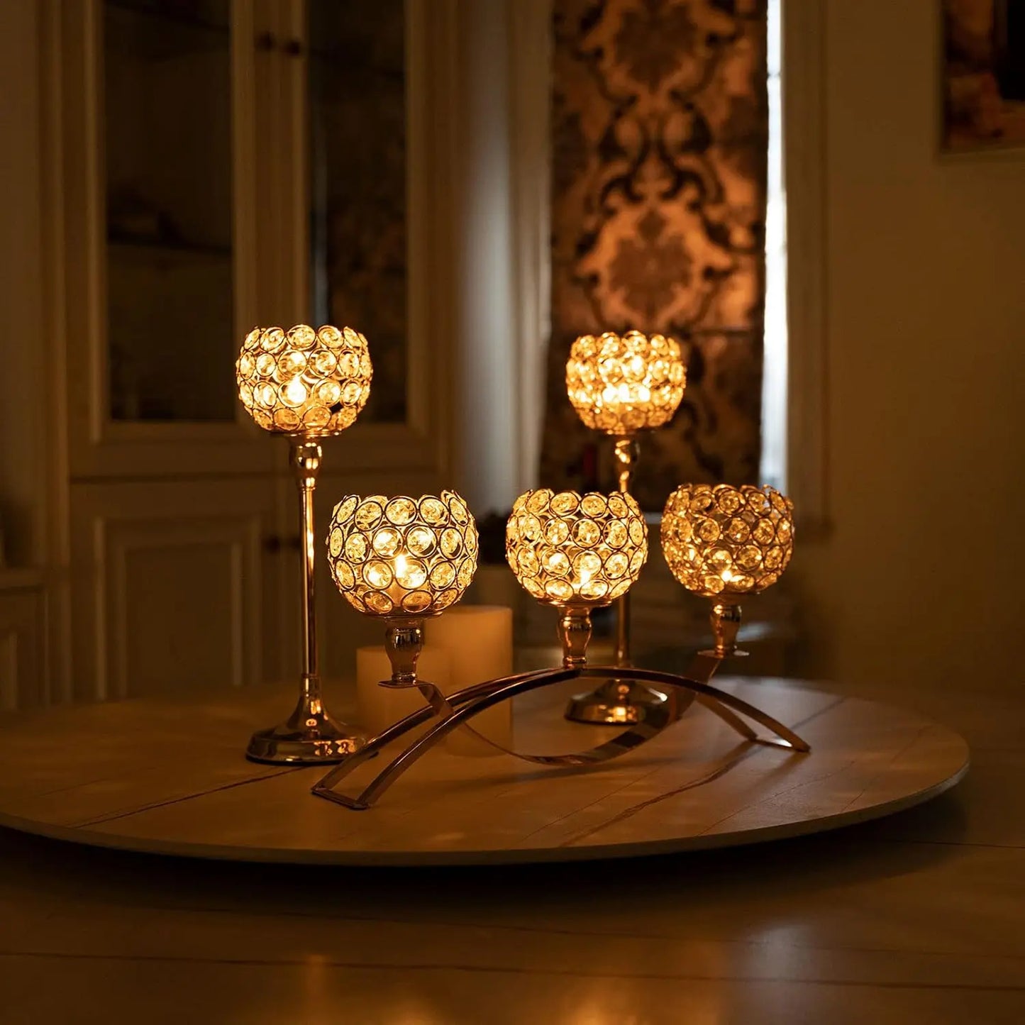 Triple Arm Tealight Candelabra Stand For Wedding Table Centerpiece Decor