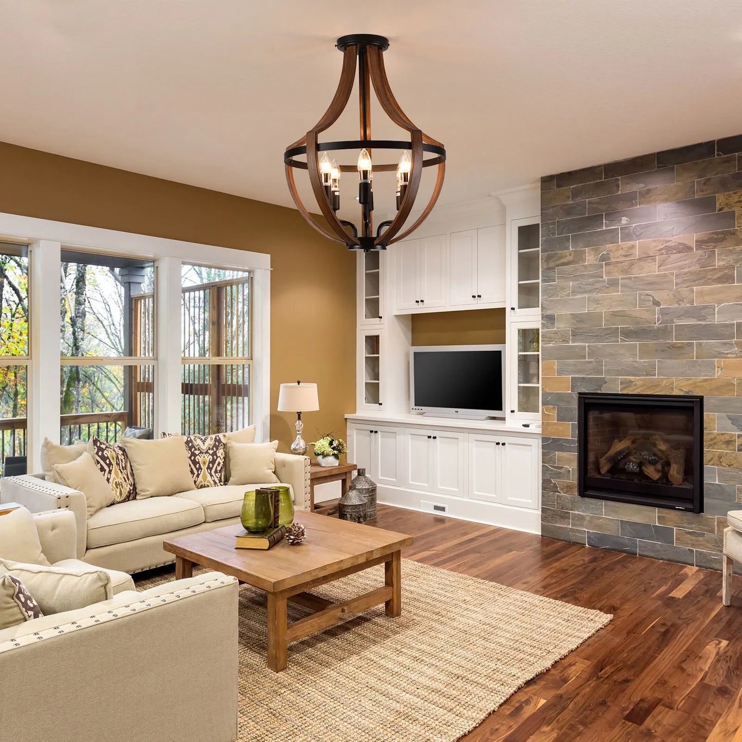 Modern Rustic Pendant Light Fixture For Kitchen And Dining Room