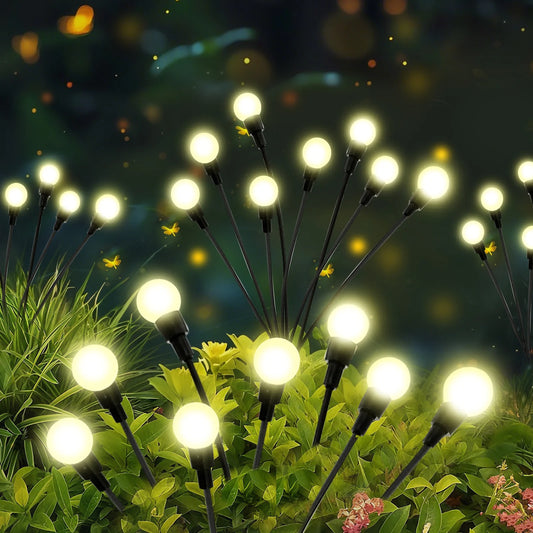 Solar Firefly Pathway Lights Waterproof Flexible Wire Garden Decor