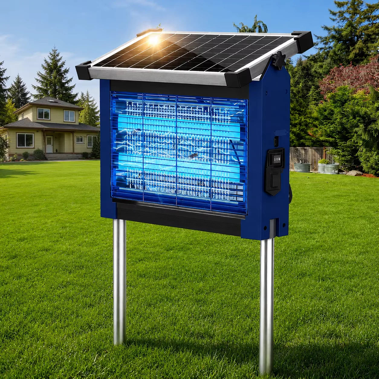 Solar Outdoor Electric Bug Zapper With Automatic Sensor For Gardens