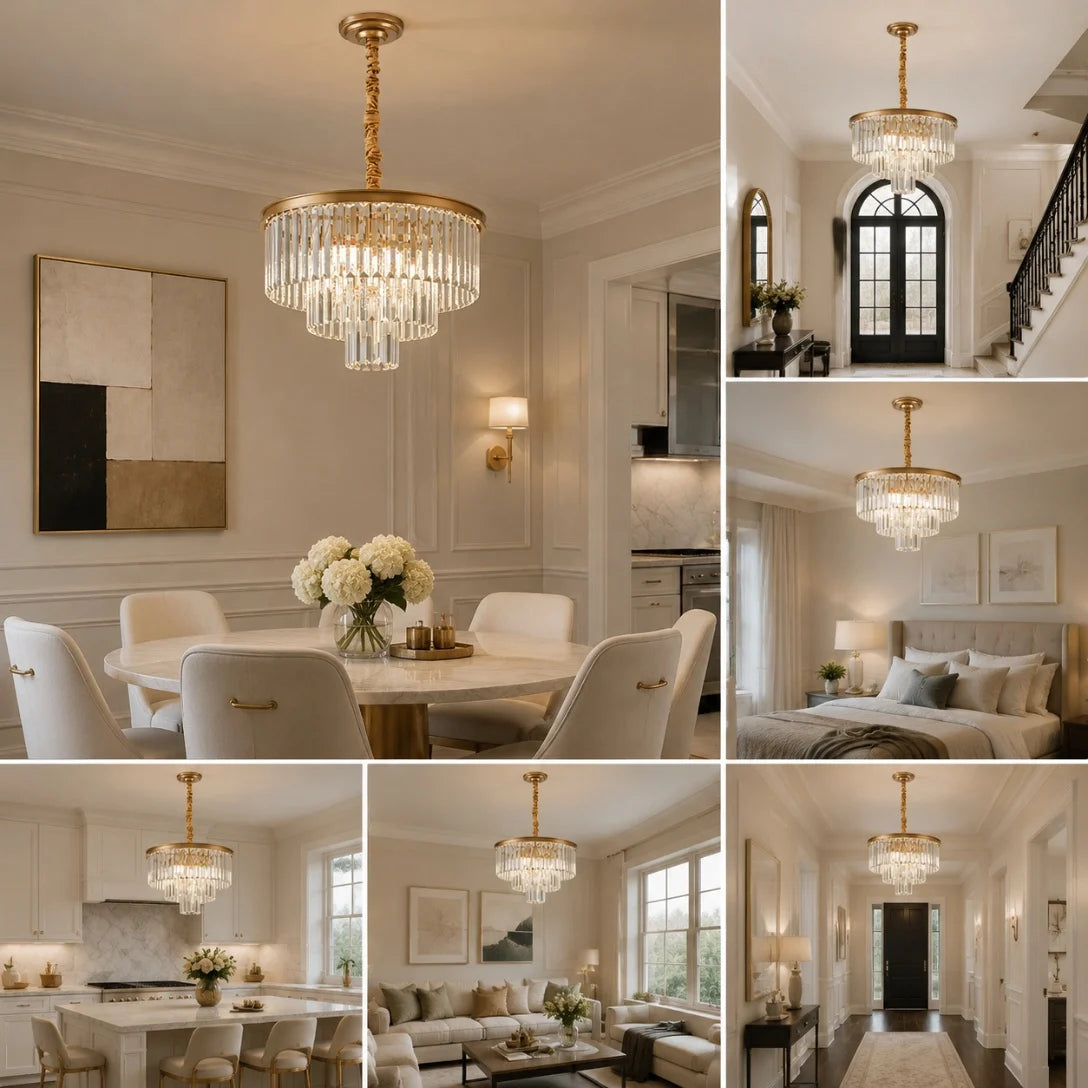 GreeLustr Modern Crystal Ceiling Chandelier For Living Room Lighting