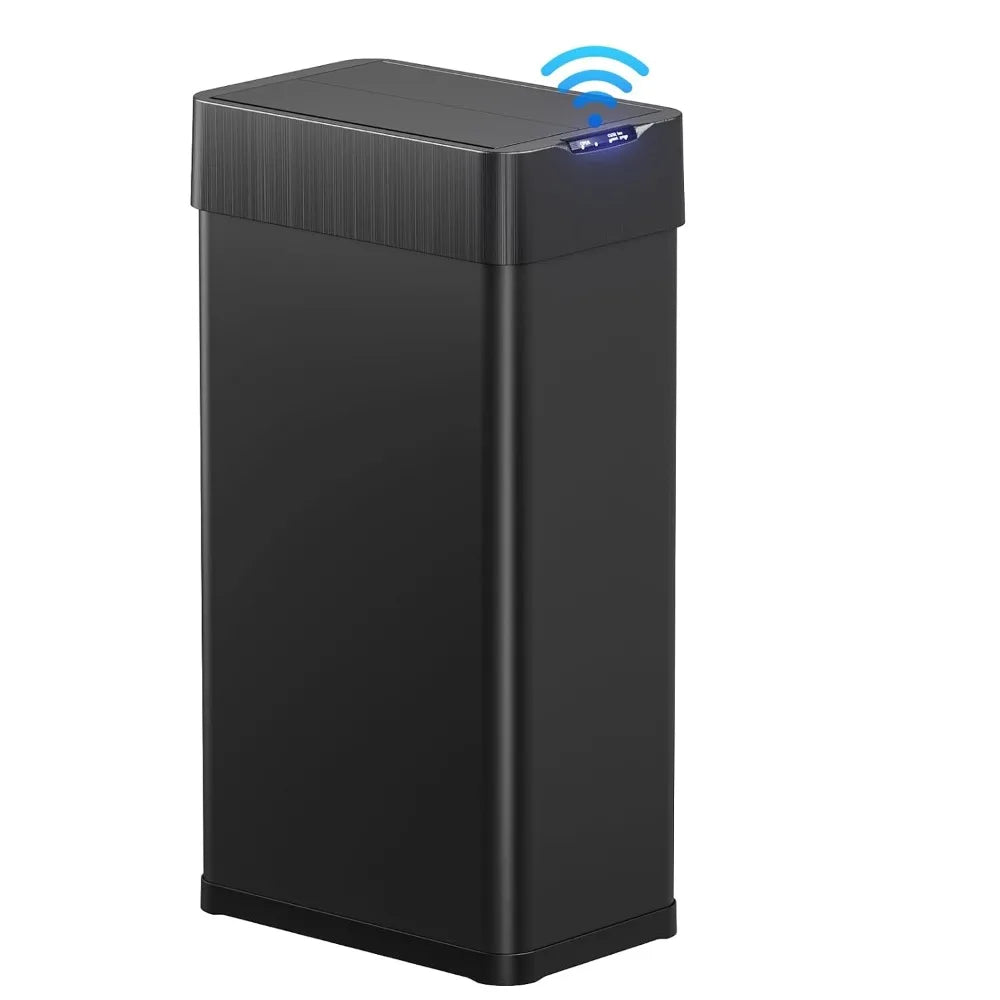 Stainless Steel Smart Trash Can With Motion Butterfly Lid Design