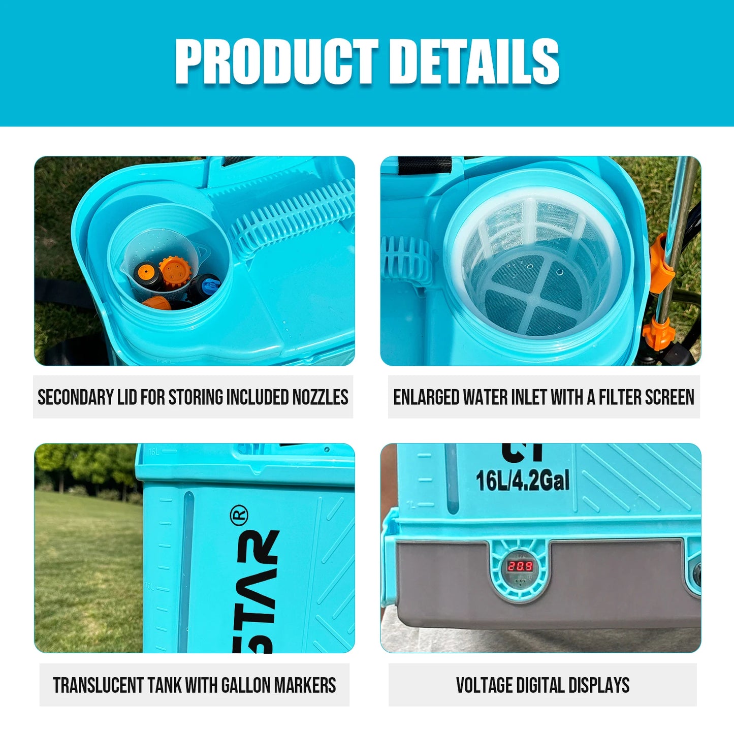 Rechargeable Electric Garden Backpack Sprayer With Battery And Charger