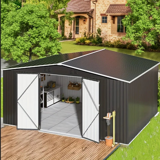 VIWAT Heavy Duty Outdoor Metal Storage Shed With Secure Door