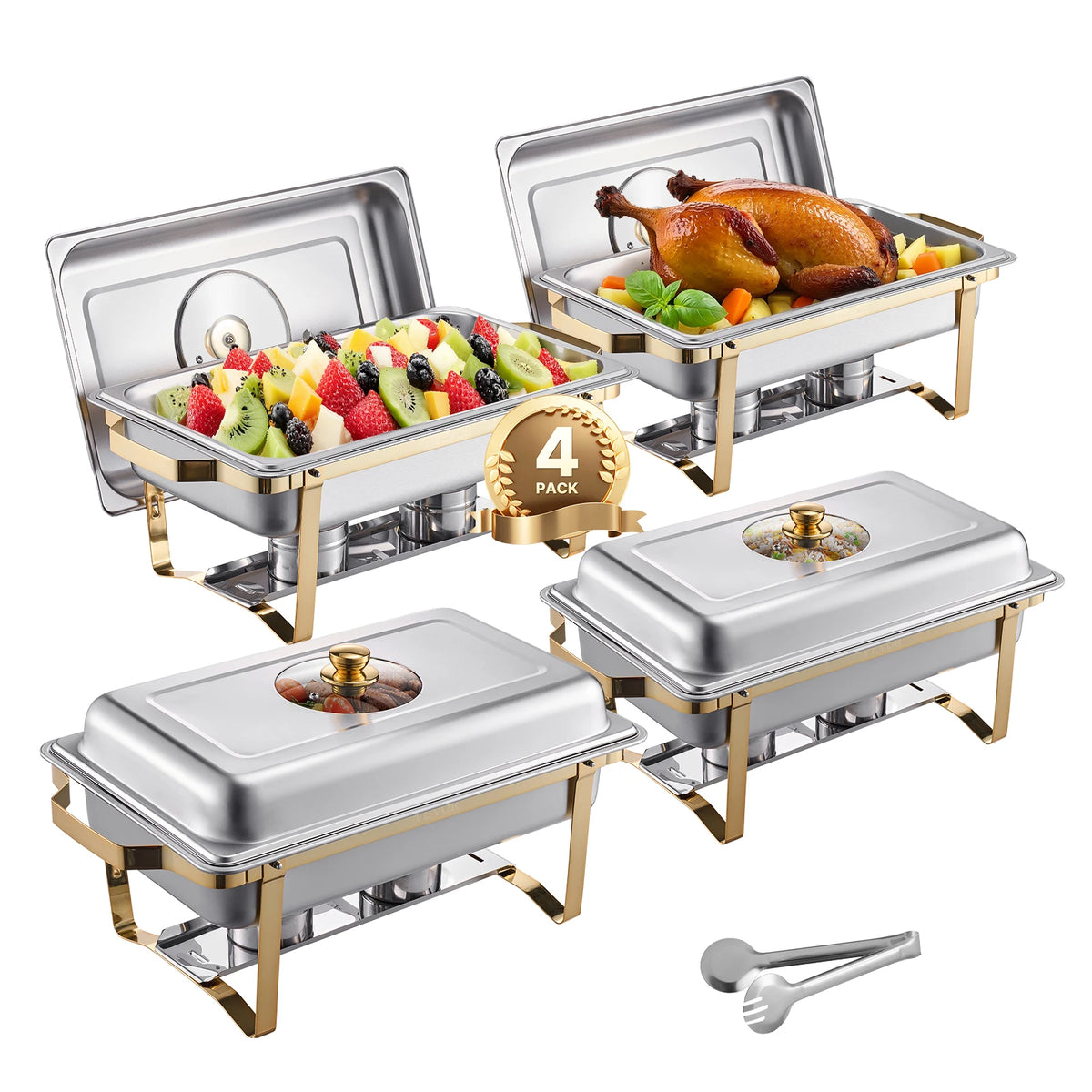 SucceBuy Stainless Steel Chafing Dish Buffet Set for Catering