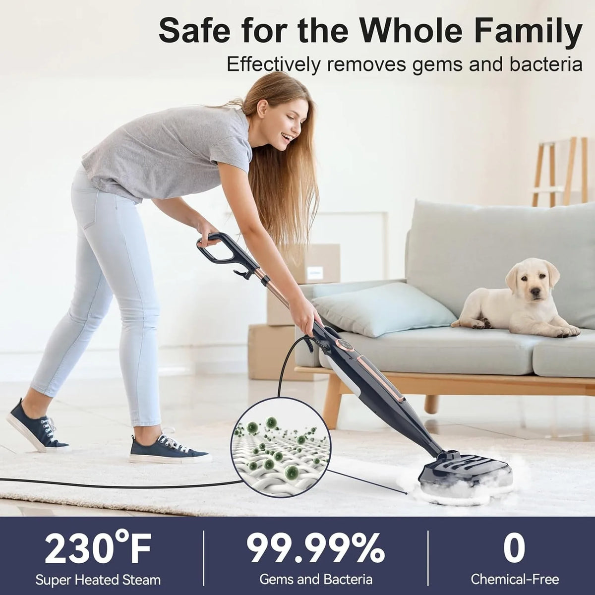 Vastorm VM6 Steam Mop With Rotating Pads And LED Headlight