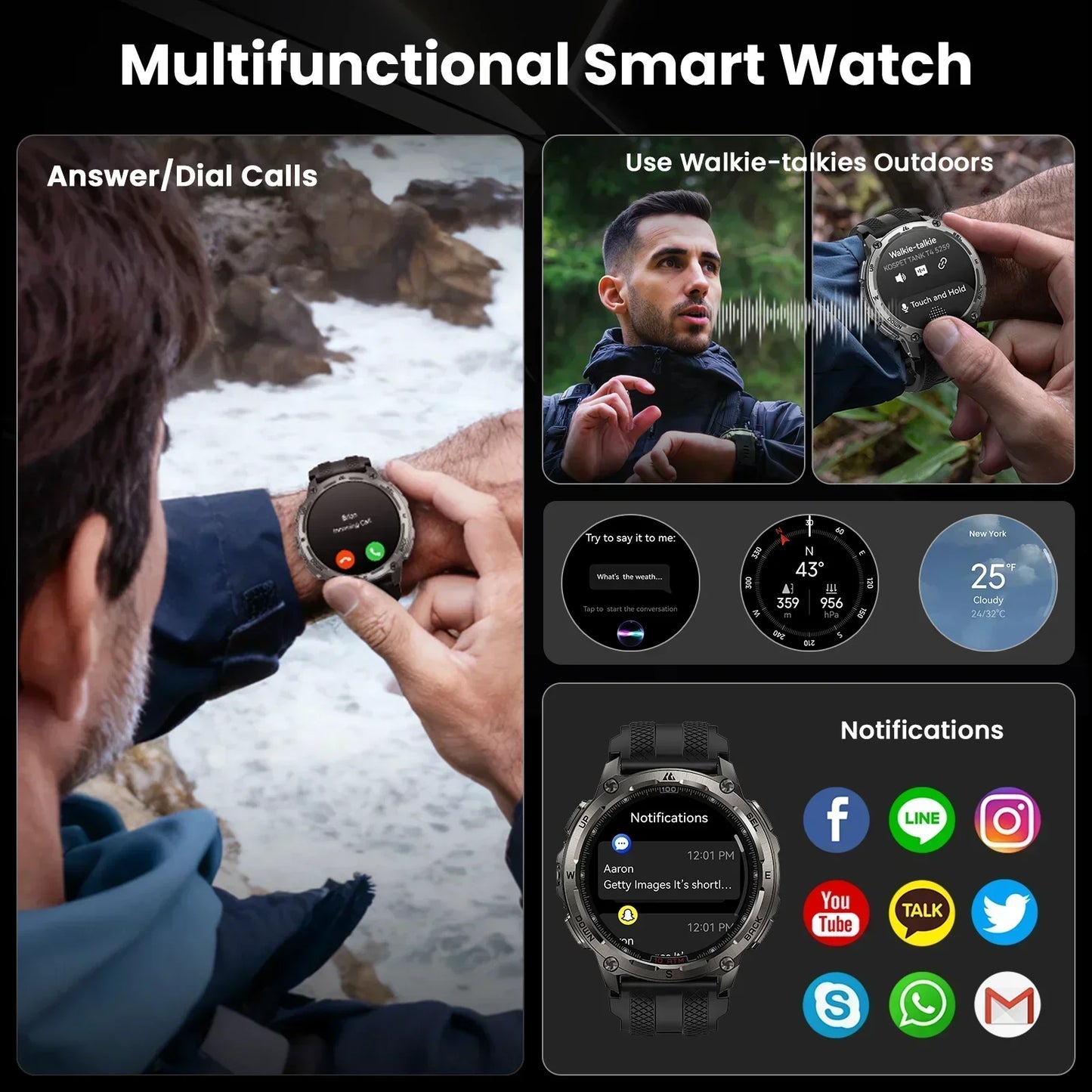 Kospet Tank T4 Smart Watch With GPS And Health Monitoring