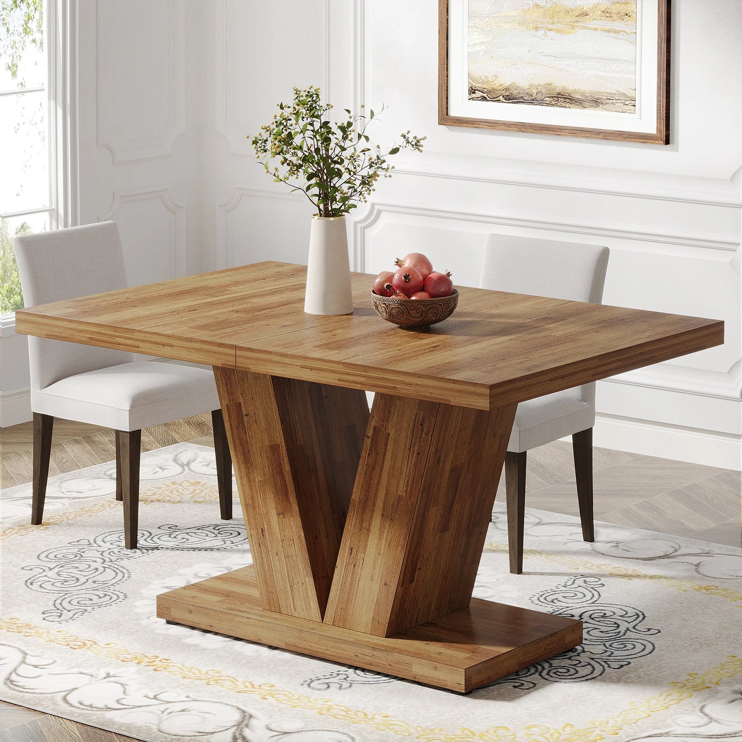 Tribesigns Premium Wooden Dining Table For Kitchen Living