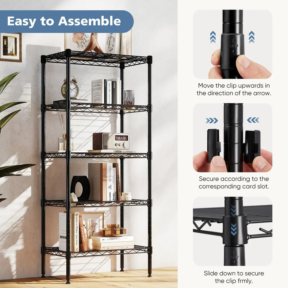 JHK Adjustable Metal Wire Storage Shelving Rack Organizer
