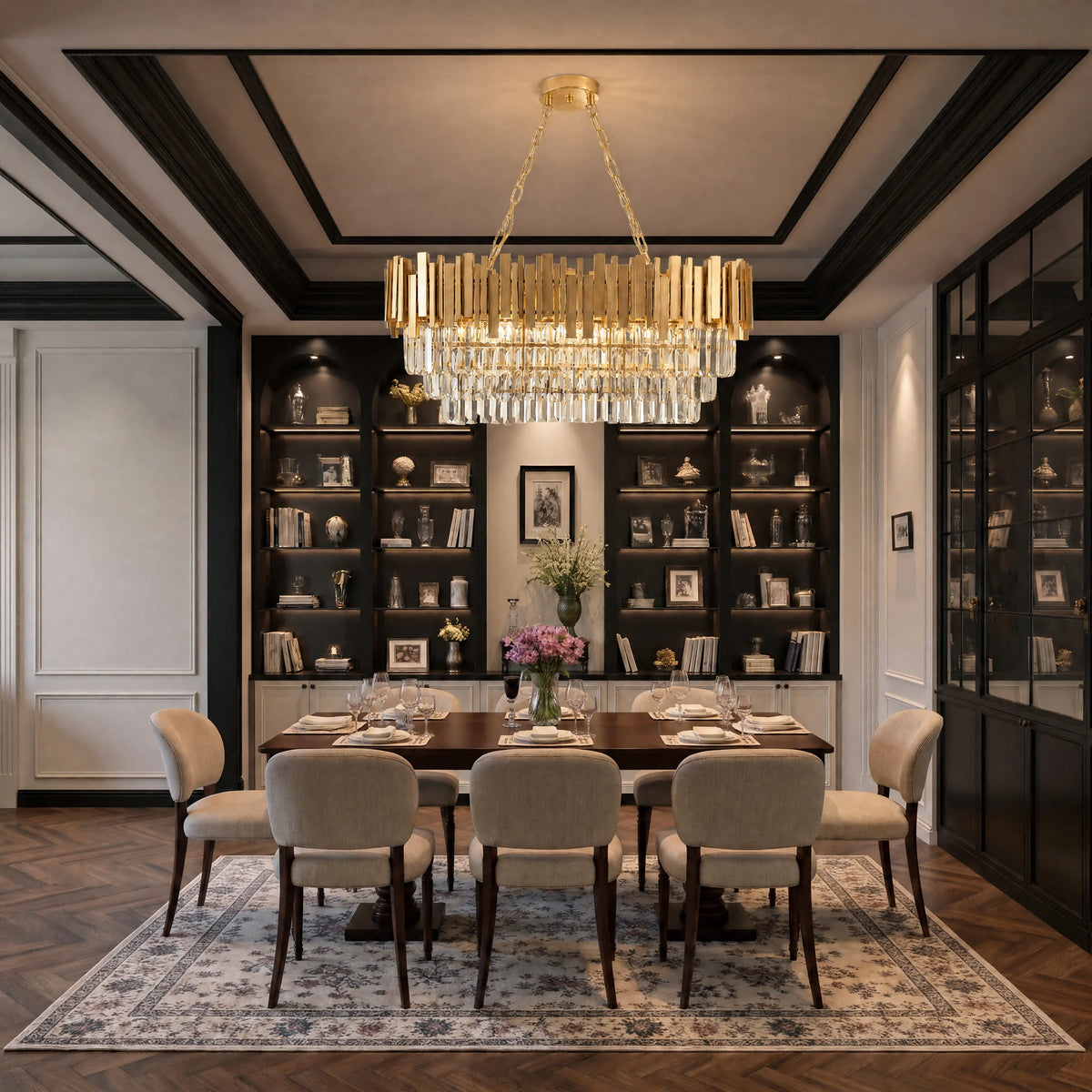 Modern Crystal Raindrop Chandelier Layered Ceiling Light Fixture