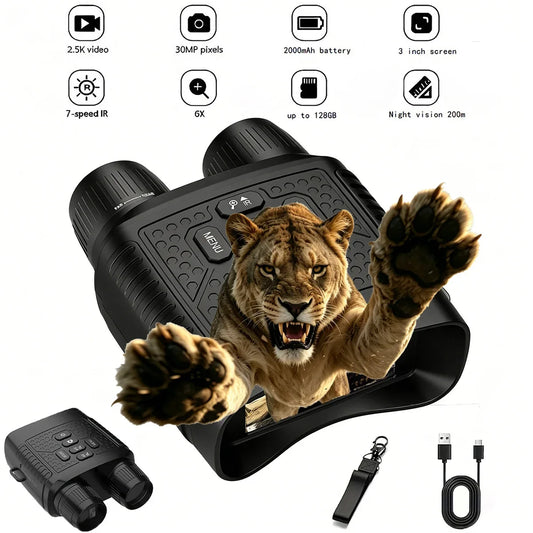 Digital Night Vision Binoculars Featuring 2.5K Camera And 6X Zoom