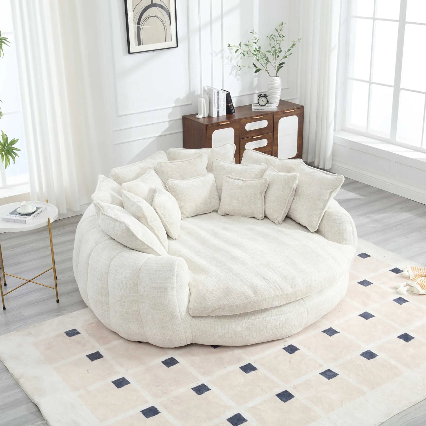 Modern Chenille Cloud Couch Sleeper Sofa With Memory Foam