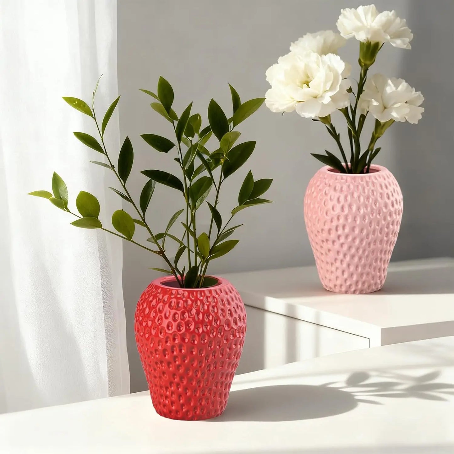 Strawberry Ceramic Planter Vase For Home And Office Decor