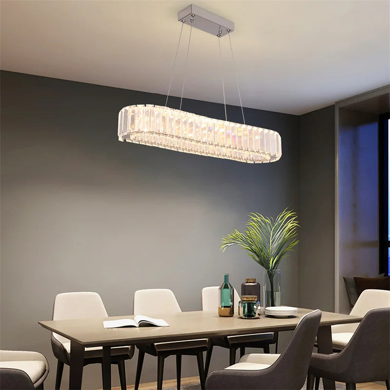 GreeLustr LED Modern Crystal Chandelier Pendant Ceiling Light Fixture