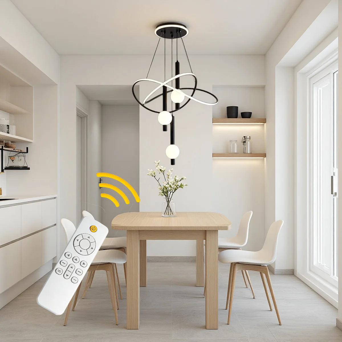 Lollipop LED Pendant Light With Dimmable Remote Control Fixture