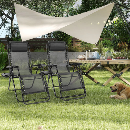 Jhk Zero Gravity Outdoor Folding Lounge Chairs With Cup Holder