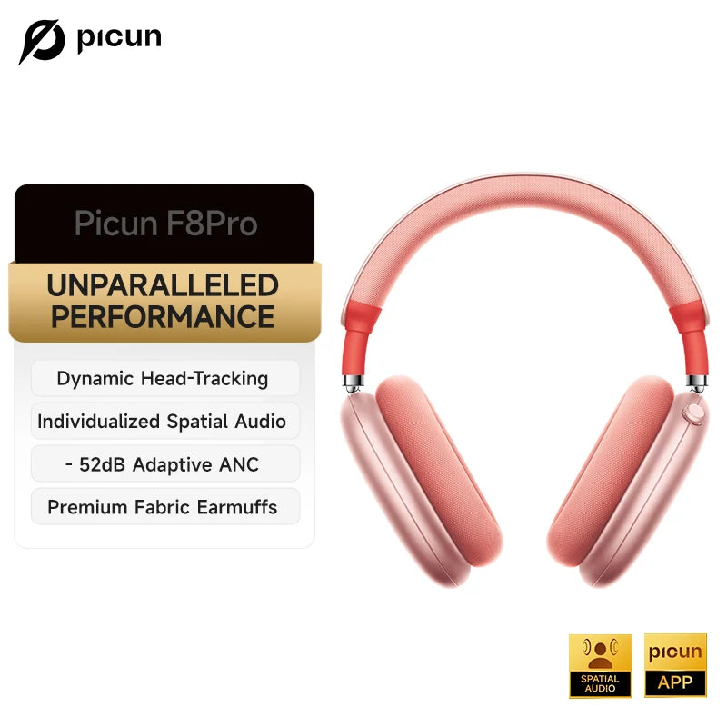 Picun Wireless Headphones With Active Noise Cancellation And Spatial Audio