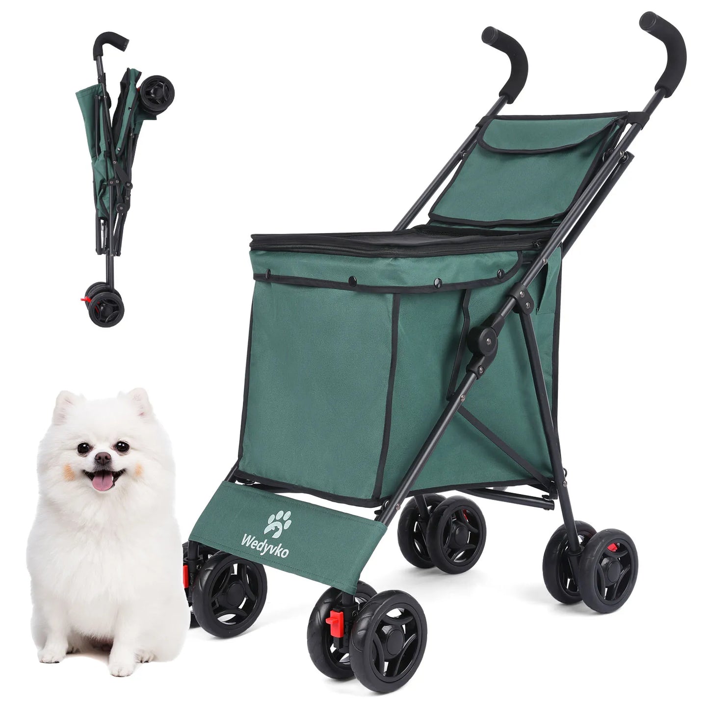Wedyvkos Foldable Shopping Cart Portable Durable Utility Trolley