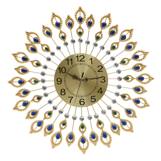 Peacock Feather Wall Clock With Silent Quartz Movement