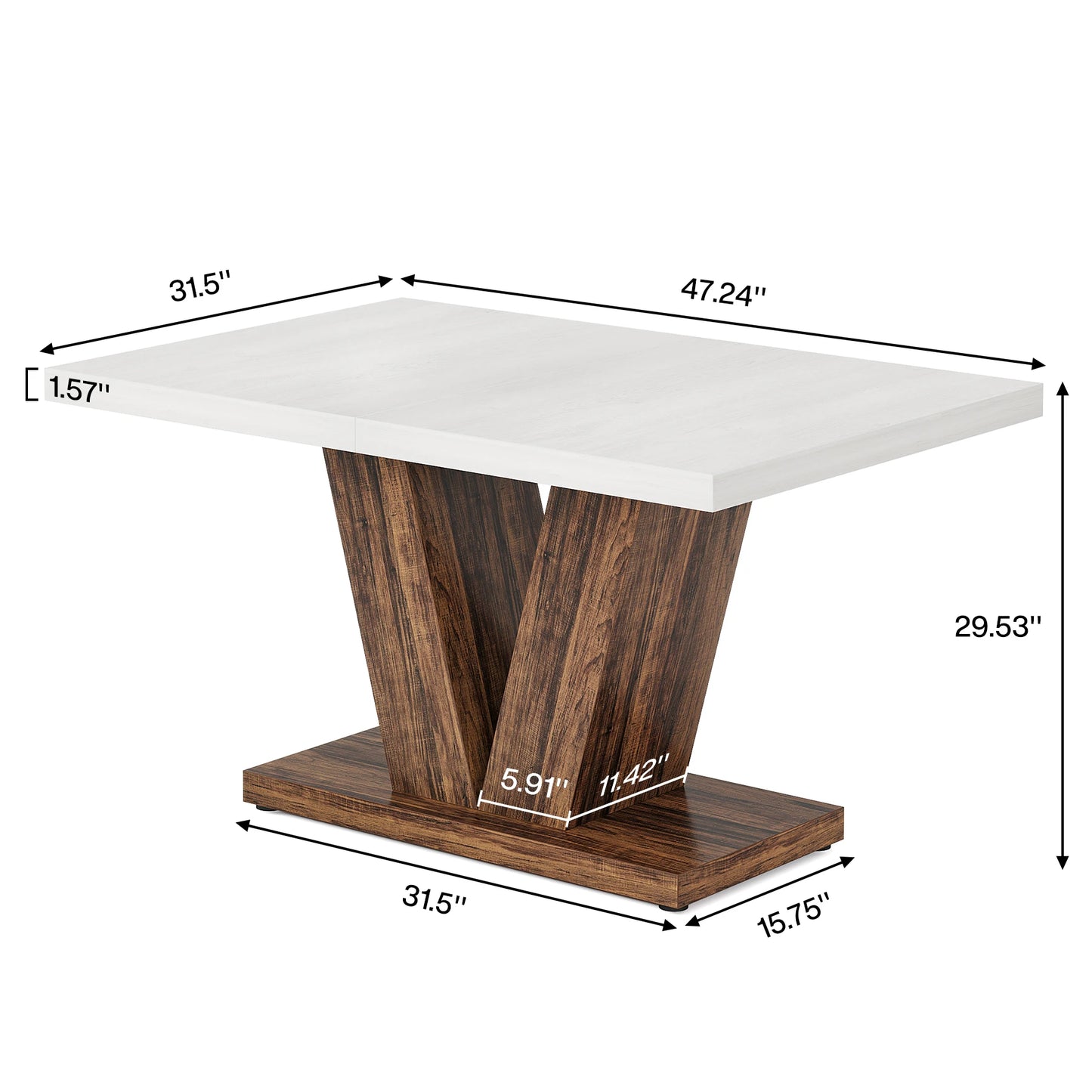 Tribesigns Premium Wooden Dining Table For Kitchen Living