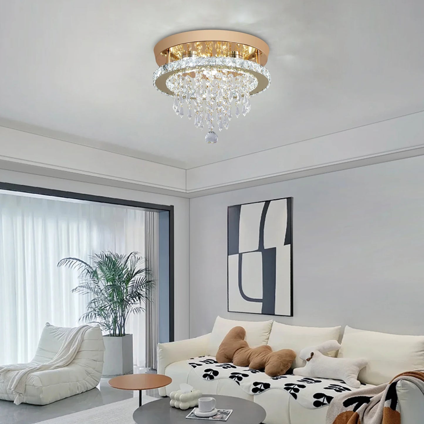 GreeLustr Luxury Modern LED Crystal Ceiling Chandelier Light
