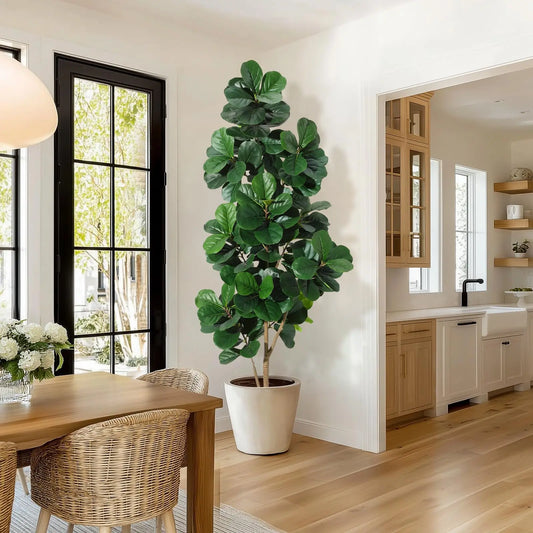 Realistic Artificial Fiddle Leaf Fig Plant For Home Decor