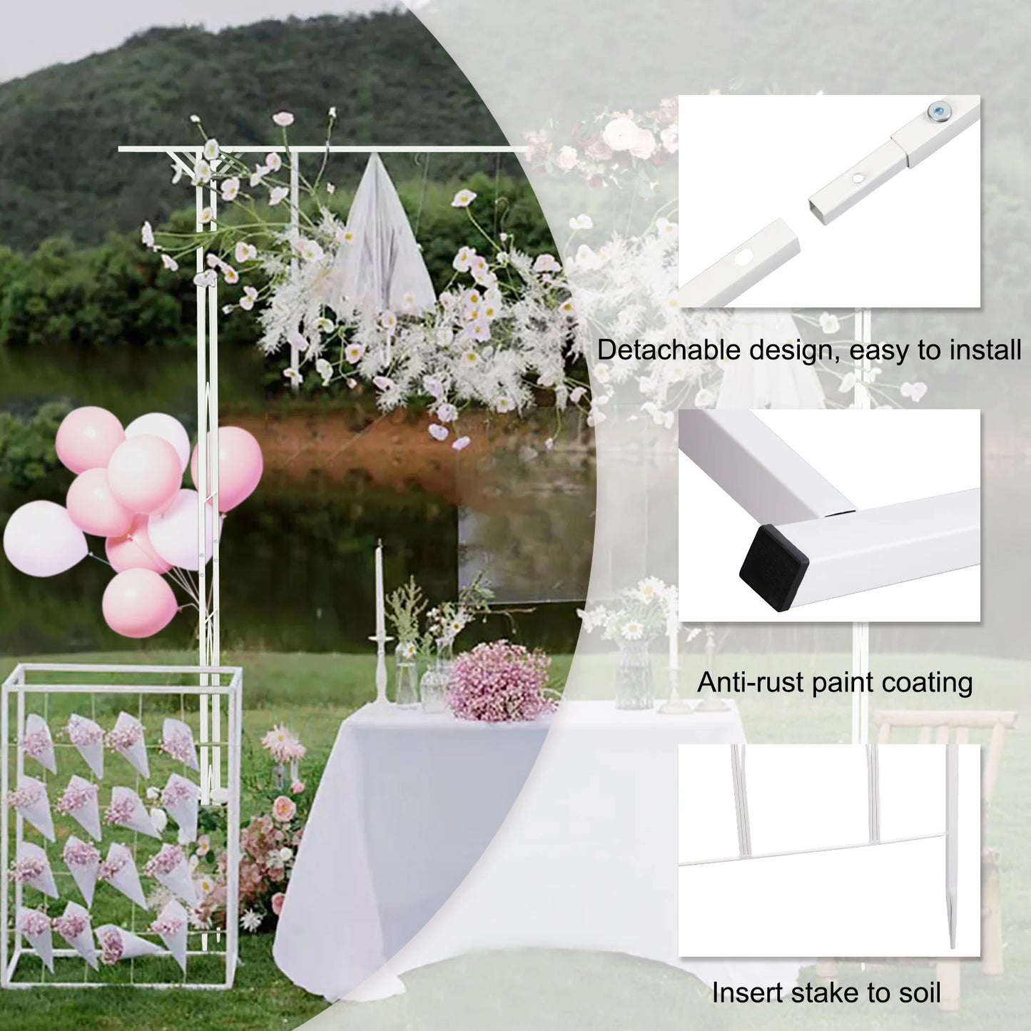 Durable Metal Garden Arch And Arbor Trellis For Weddings