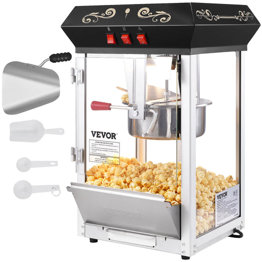 SucceBuy Countertop Popcorn Maker Machine Commercial Popper With Tempered Glass