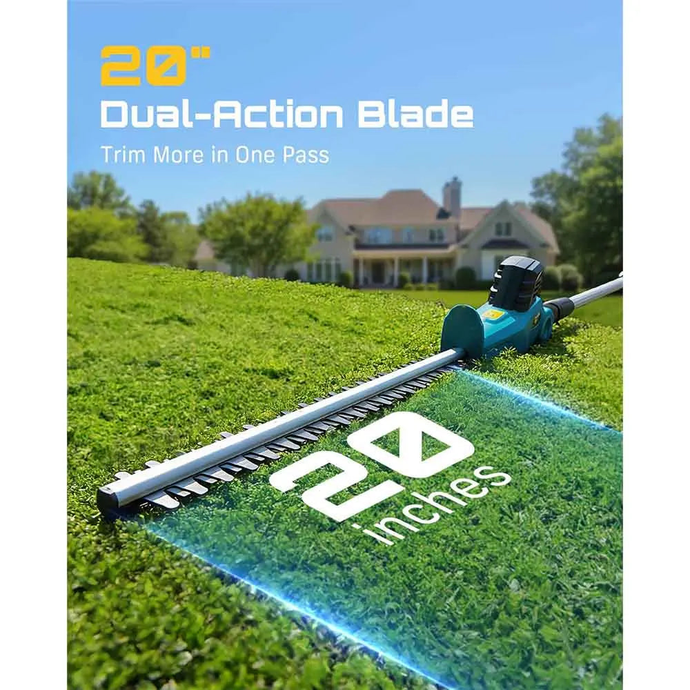 Seesii Cordless Electric Pole Hedge Trimmer Dual Action Blade