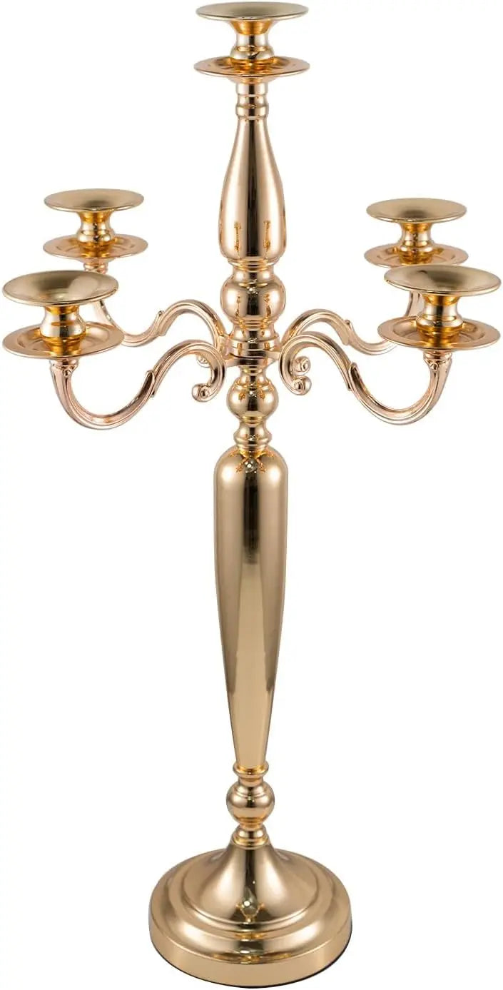Vincigant Five Arm Metal Candelabra Candle Holder For Centerpieces