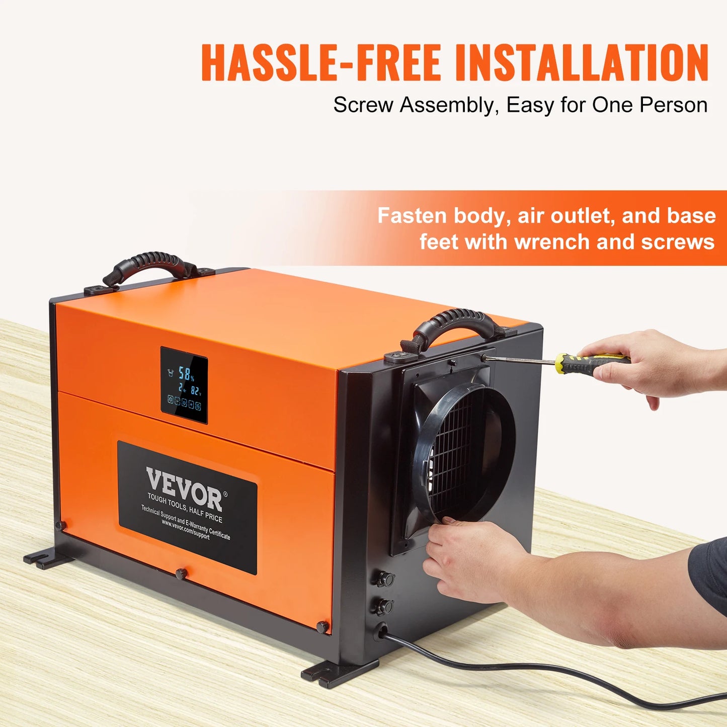 VEVOR Commercial Dehumidifier With Drain Hose For Basements And Warehouses