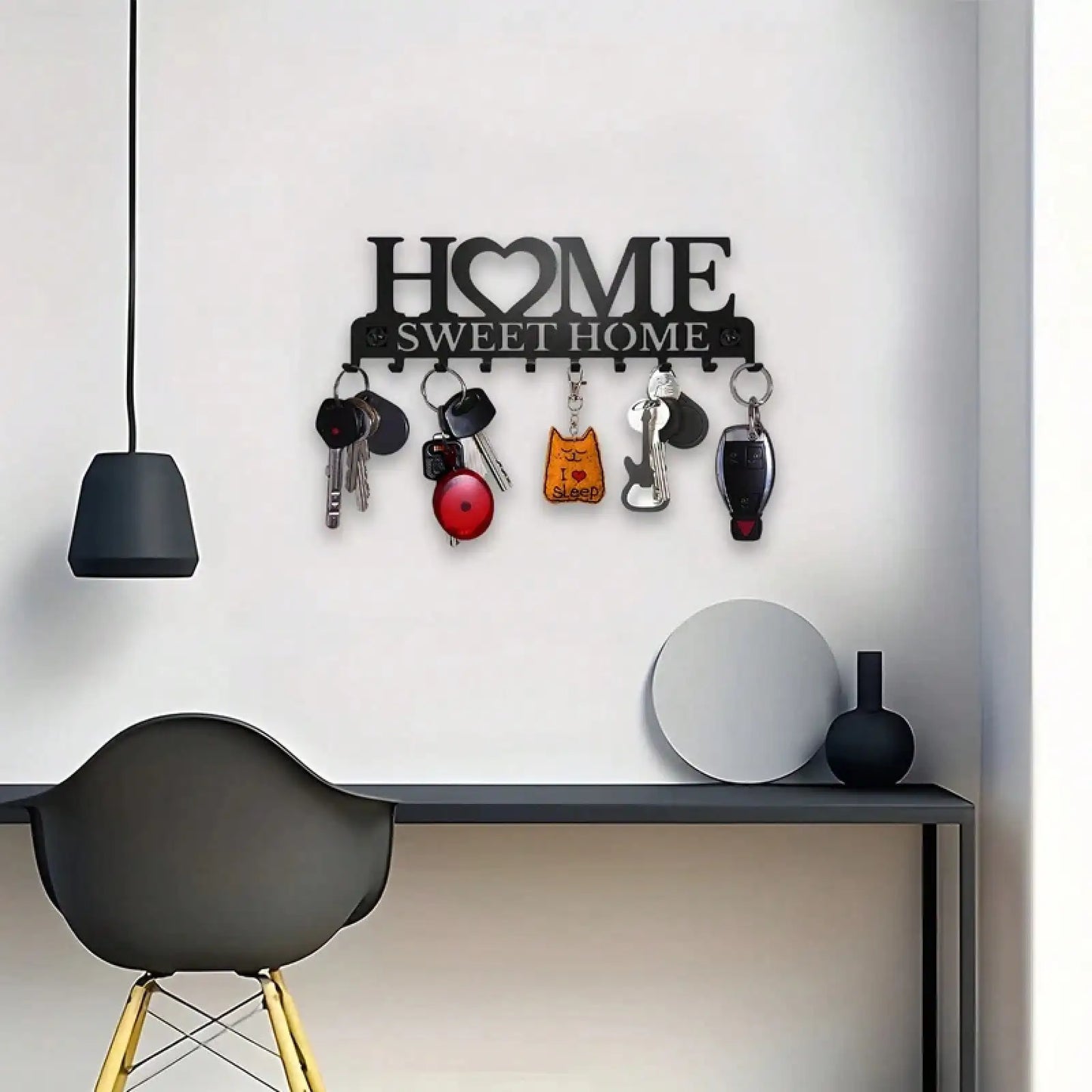 Compact Foldable Wall Mount Key Holder With Ten Hooks