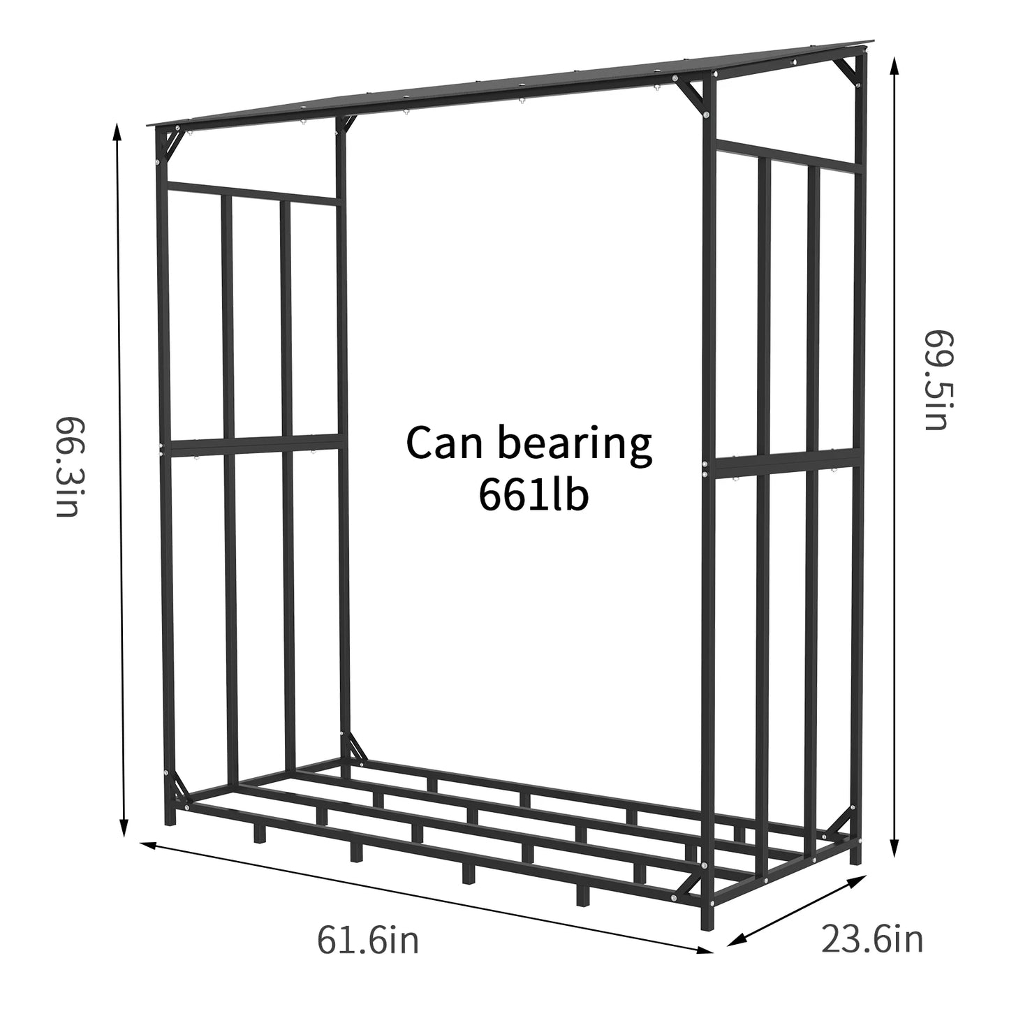 Heavy Duty Outdoor Firewood Storage Rack With Waterproof Cover