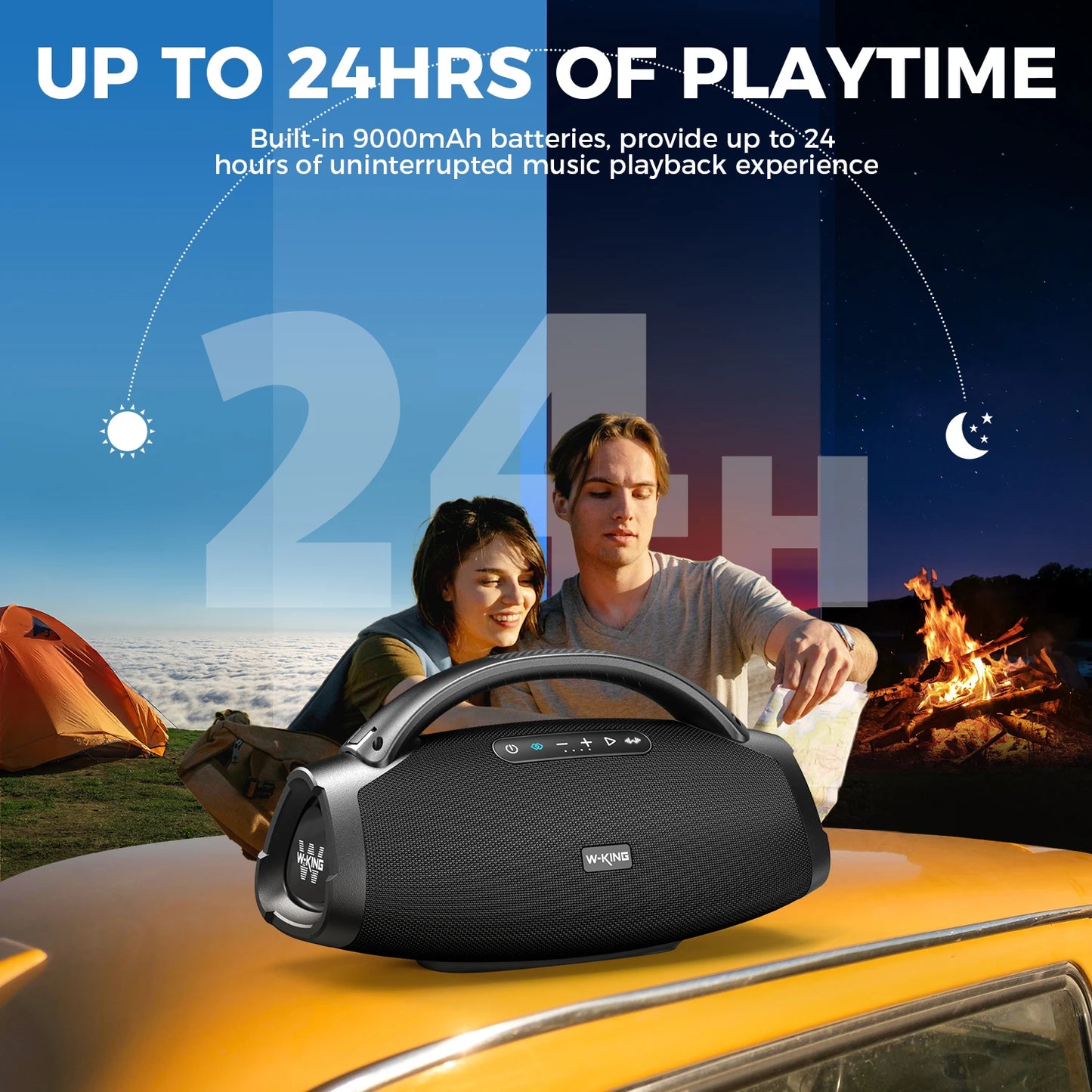 W-King X20 Portable Bluetooth Speaker With Powerful Bass And Waterproof