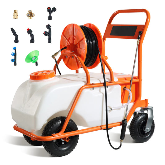 SucceBuy Battery Powered Wheeled Garden Weed Sprayer