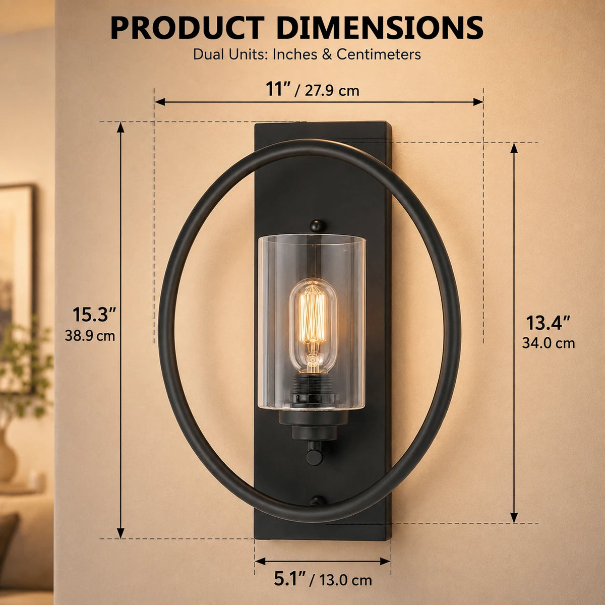 Modern Outdoor Wall Sconces, Dimmable Iron Lighting For Home