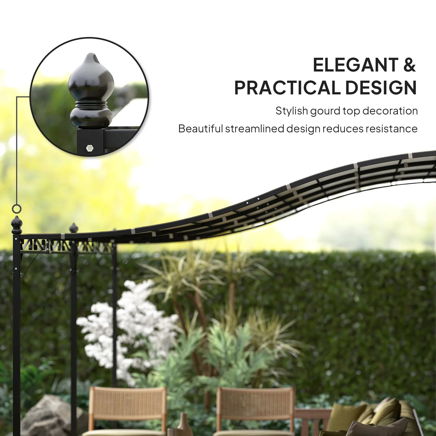 Outdoor Metal Pergola Canopy Patio Gazebo Polyester Shade Cover