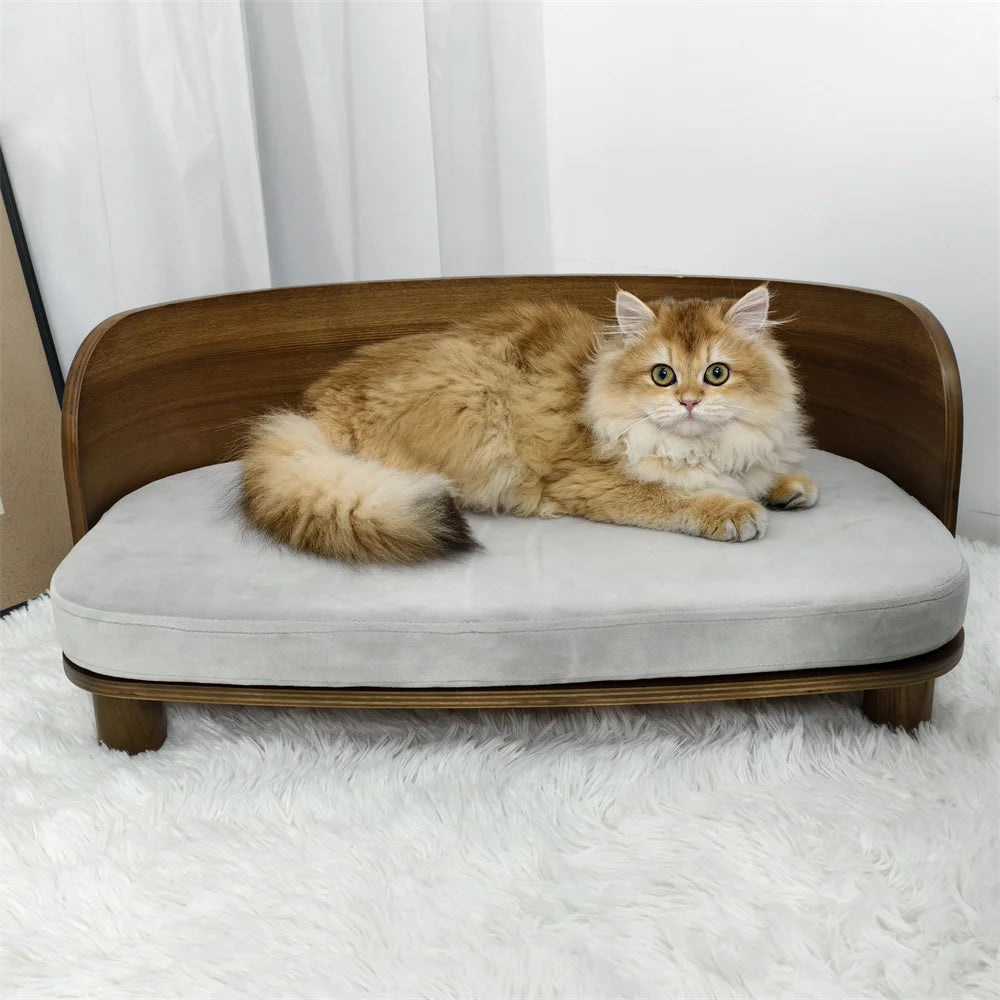 Borwart Eucalyptus Pet Sofa Bed With Cushion For Small Dogs