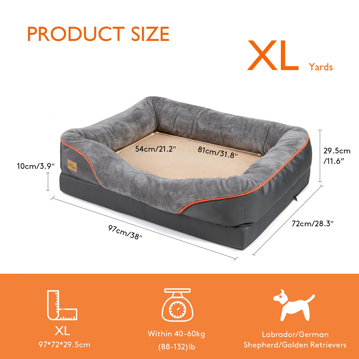 BINGOPAW Warm Fleece Dog Bed With Removable Washable Cover