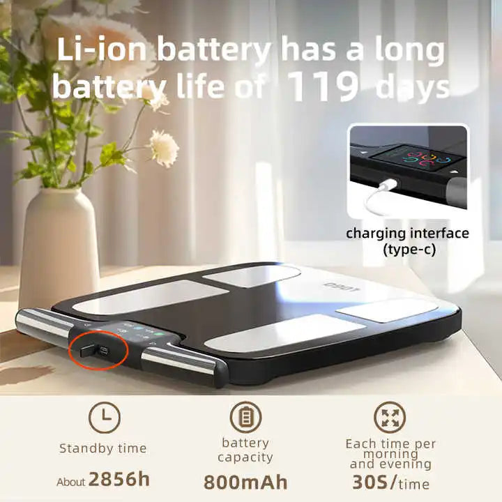 Smart Eight Electrode Body Composition Analyzer For Home Fitness Tracking