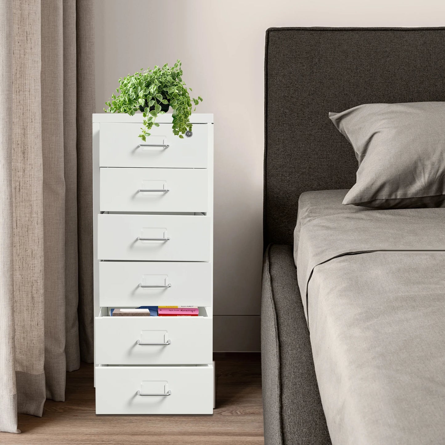 Vertical Metal Rolling File Cabinet With Lock And Wheels