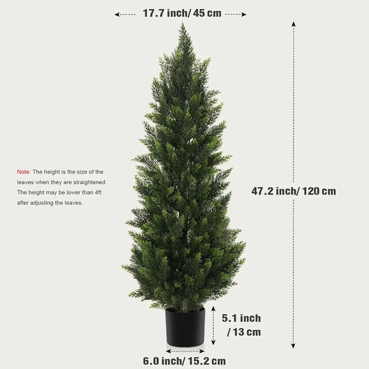 Olitree Artificial Cedar Topiary Tree For Indoor Outdoor Use