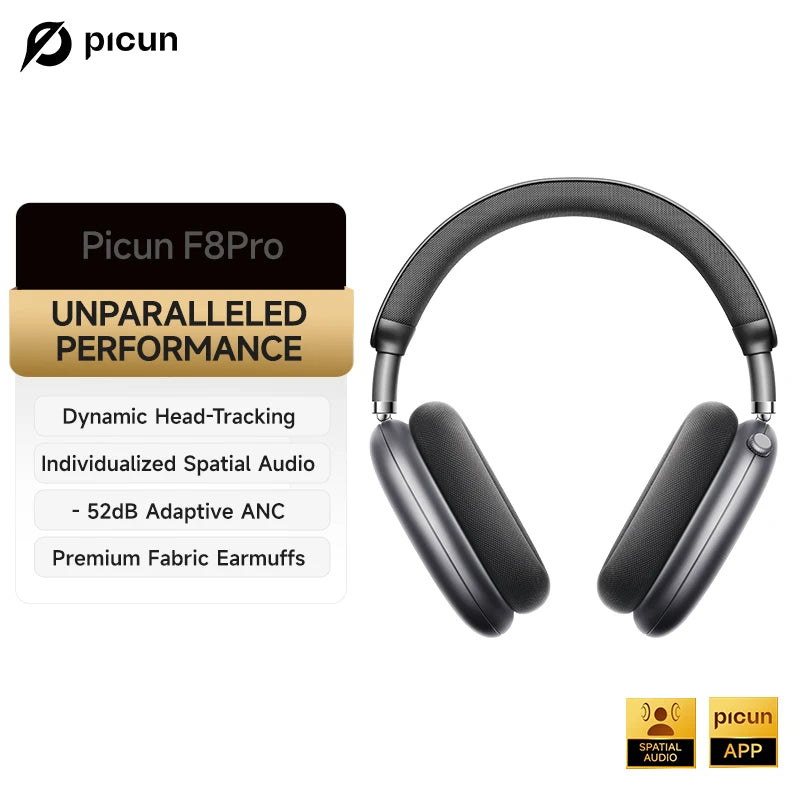 Picun Wireless Headphones With Active Noise Cancellation And Spatial Audio