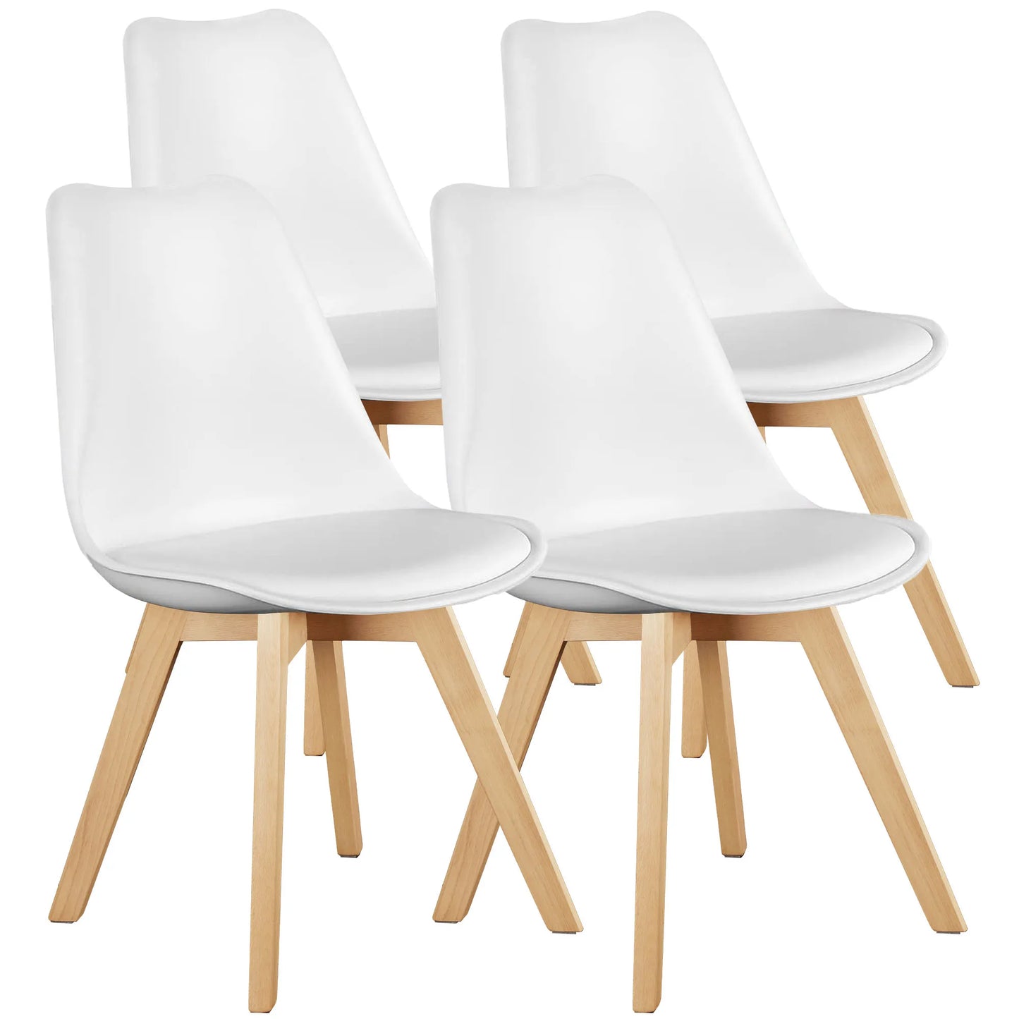 JHK PU Leather Dining Chairs With Comfortable Wooden Legs