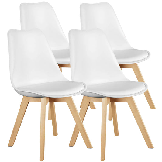 JHK PU Leather Dining Chairs With Comfortable Wooden Legs