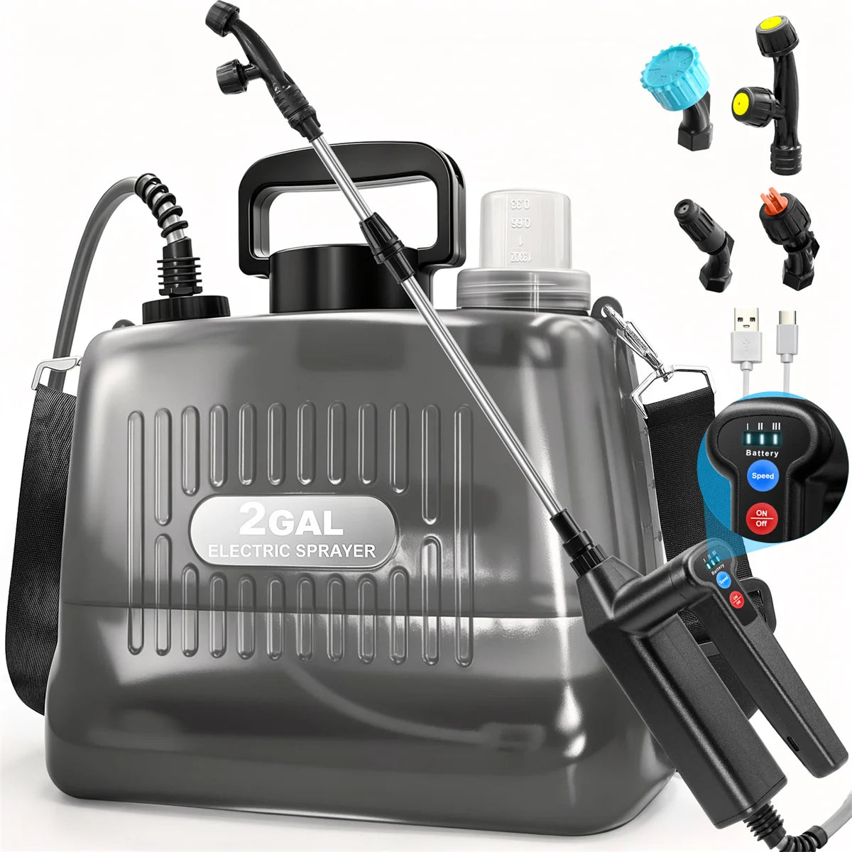 Battery Powered Electric Garden Sprayer With Adjustable Pressure Levels