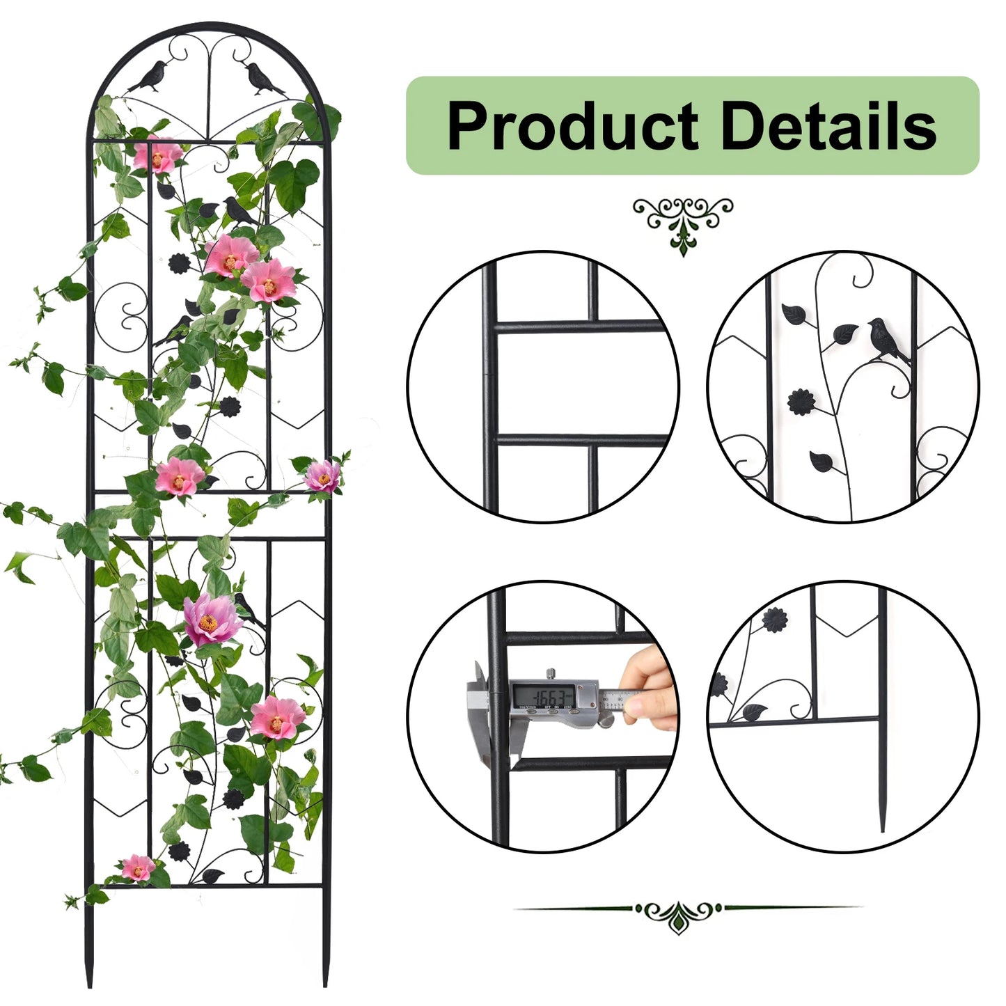Anti Rust Metal Garden Trellis Fence For Climbing Plant Support