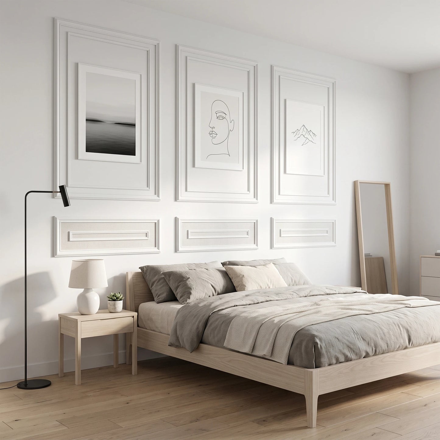 Peel And Stick Pre Cut Wainscoting Wall Molding Kit