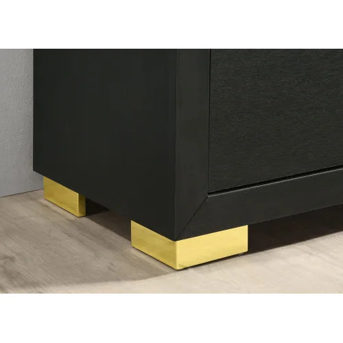 Elegant Three Piece Bedroom Furniture Set With Two Nightstands