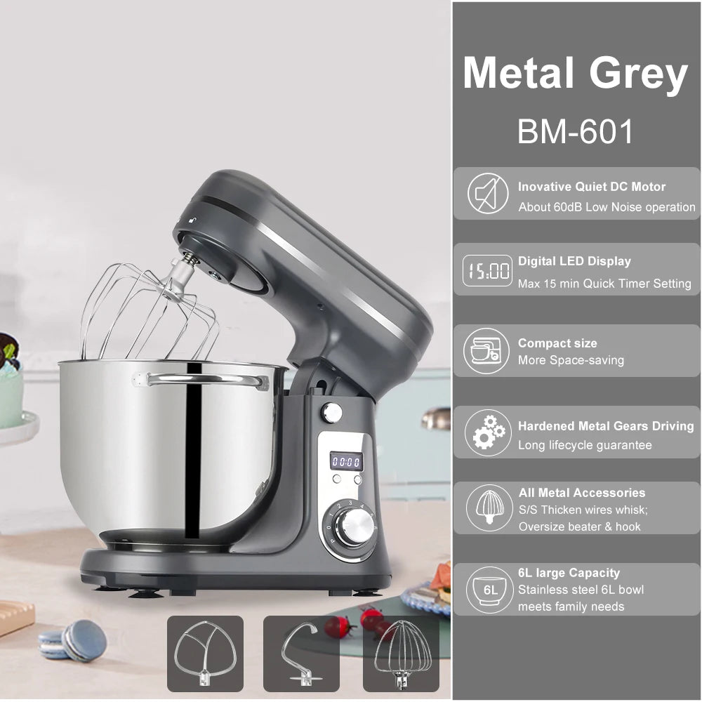 BioloMix Stand Mixer Blender With Whisk And Dough Kneading Attachments